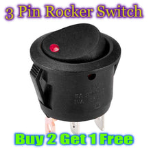 Load image into Gallery viewer, Rocker Switch 3 Pin Dot Light On/Off Button 12V 20A