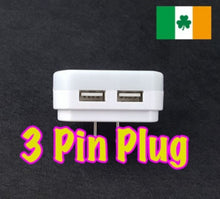 Load image into Gallery viewer, Power Plug 3 Pin Irish Main Wall Charger Adapter 2 USB Outlet LED Night Light