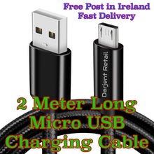 Load image into Gallery viewer, Micro USB Fast Charging Cable & Data Sync Long Length (2 Meter)
