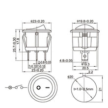 Load image into Gallery viewer, Rocker Switch 3 Pin Dot Light On/Off Button 12V 20A
