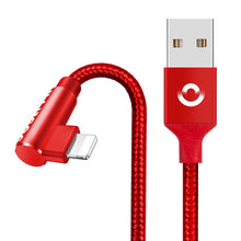 Load image into Gallery viewer, iPhone Fast Charging Cable &amp; Data Sync 90º Angle
