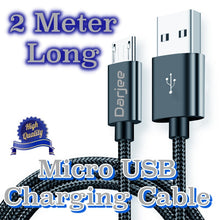 Load image into Gallery viewer, Micro USB Fast Charging Cable &amp; Data Sync Long Length (2 Meter)
