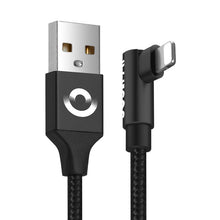 Load image into Gallery viewer, iPhone Fast Charging Cable &amp; Data Sync 90º Angle

